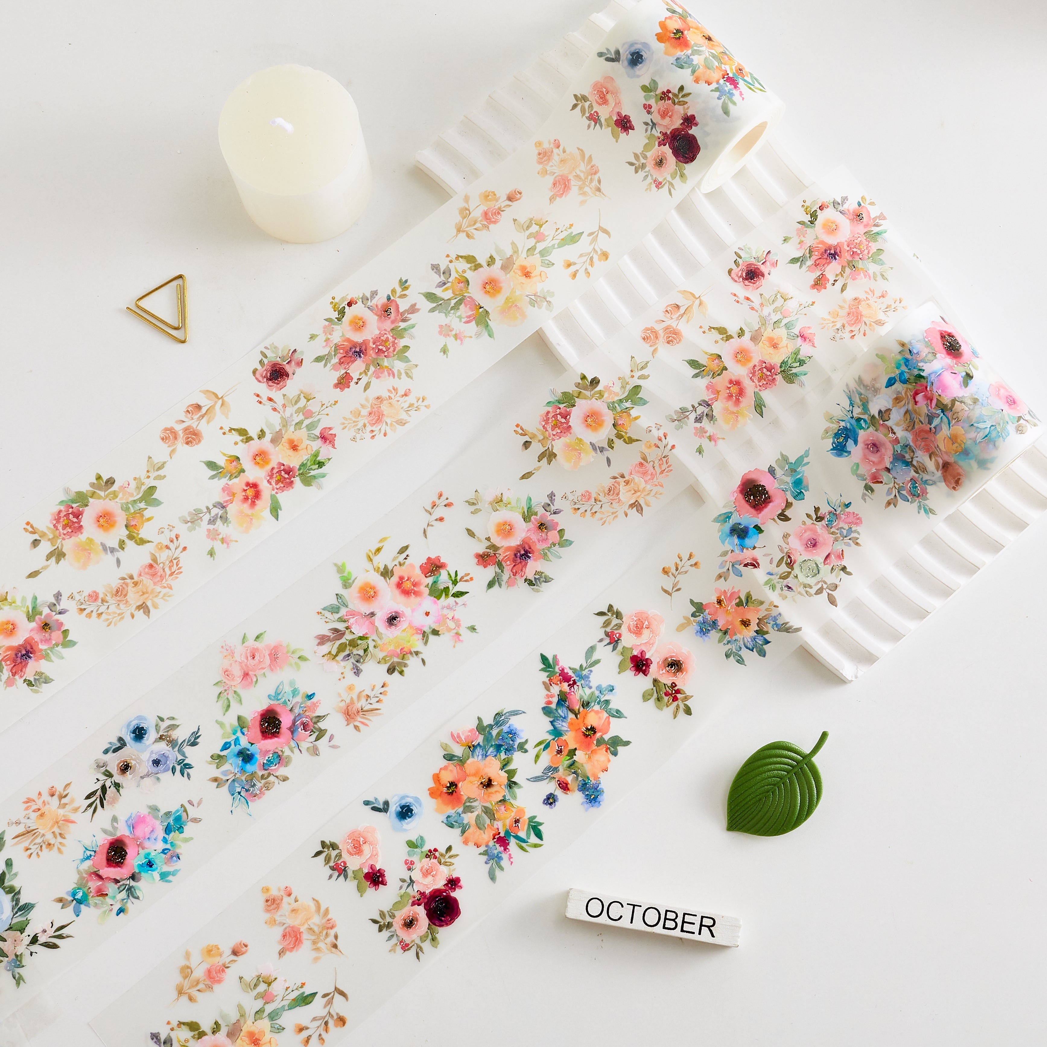 Washi Tape / Matte PET Tape - Diffused Flowers