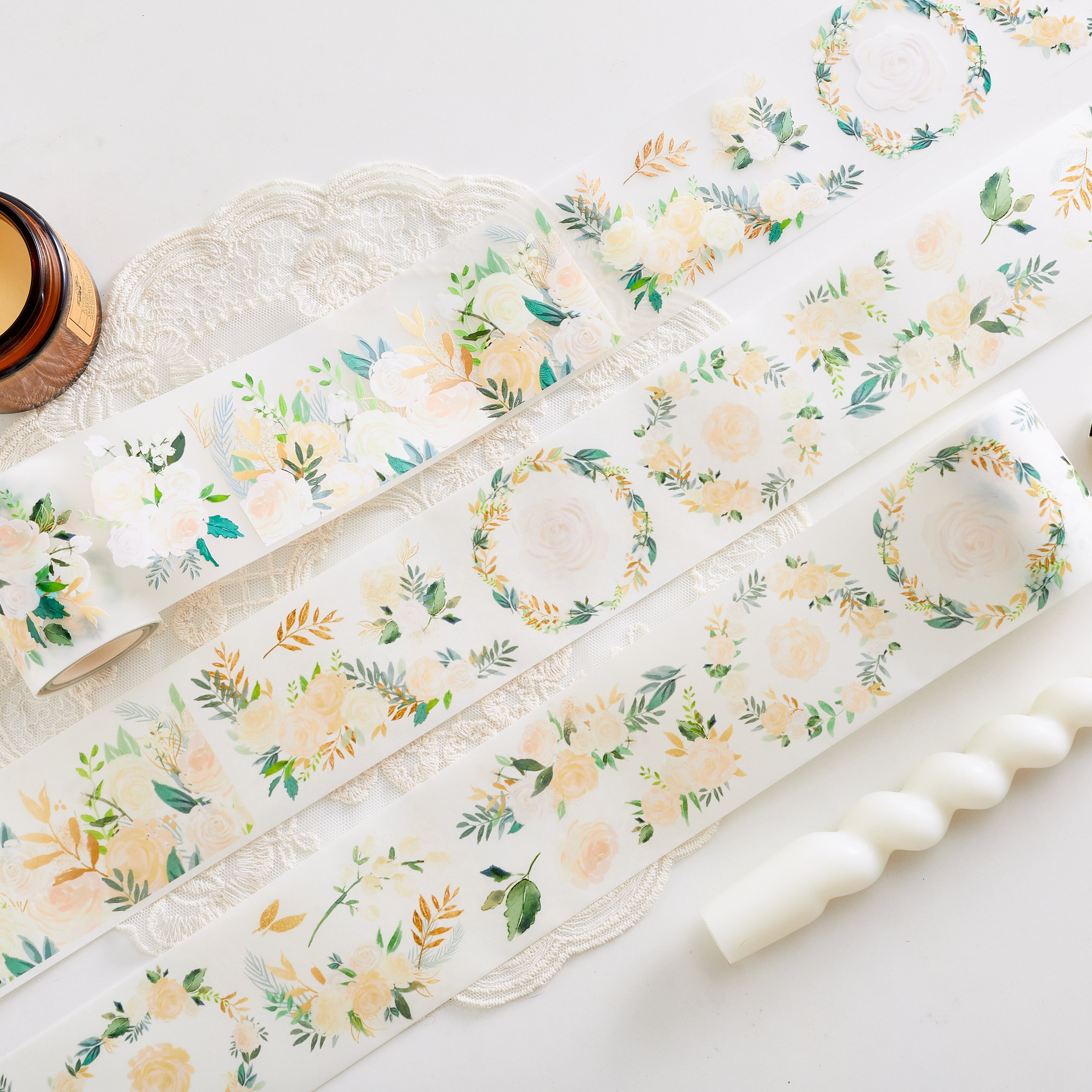 Washi Tape / Matte PET Tape - Undertint Flowers