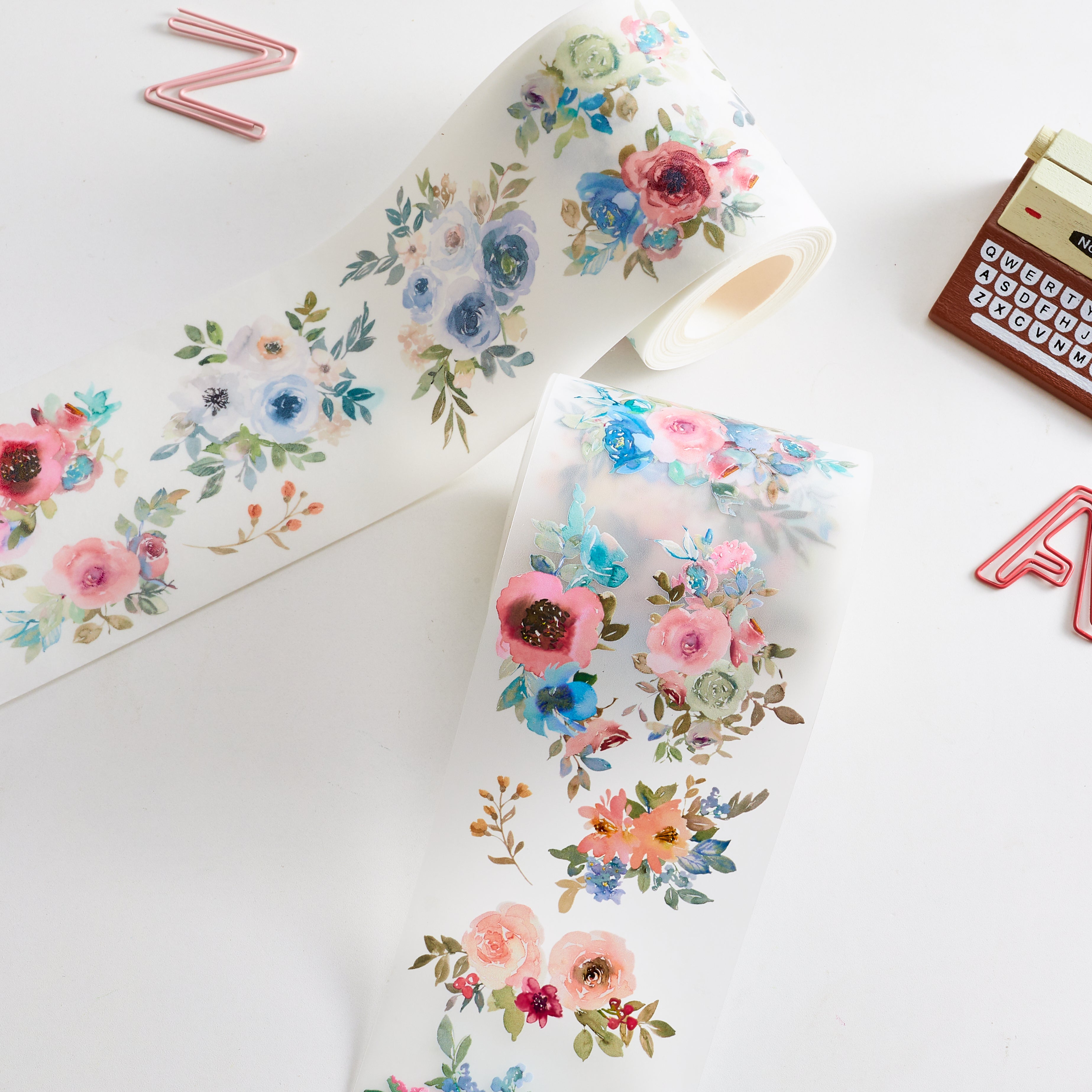 Washi Tape / Matte PET Tape - Diffused Flowers