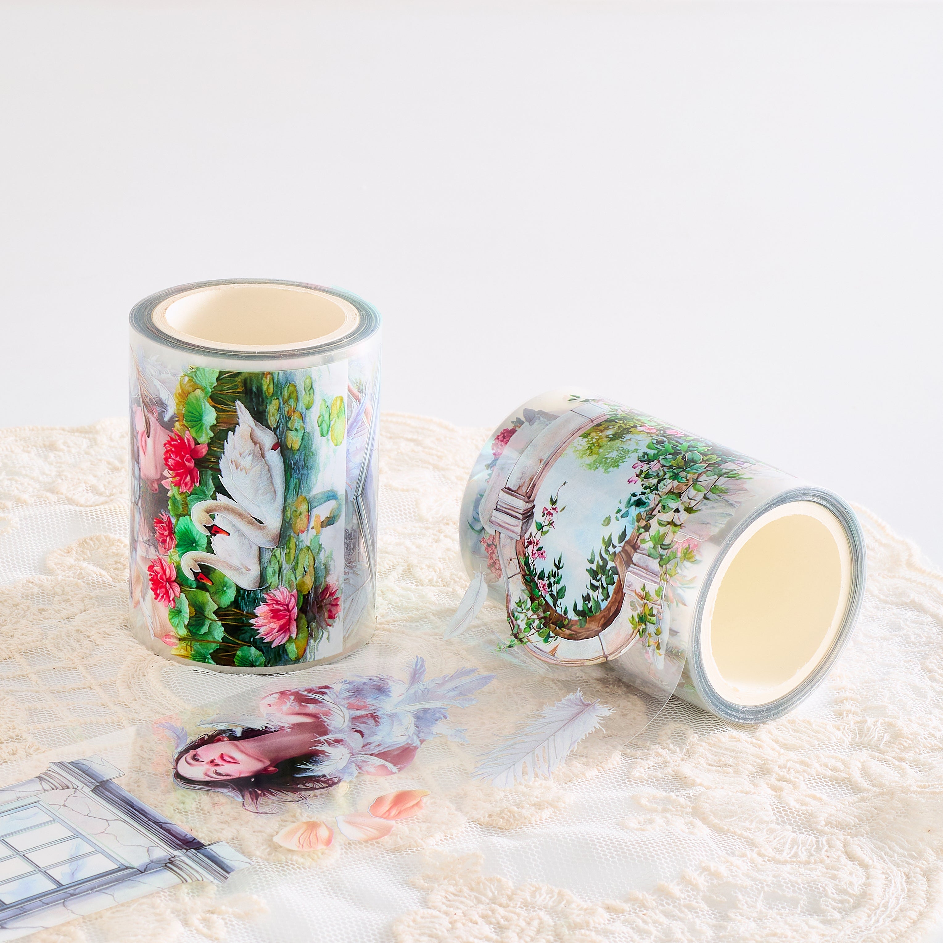 Shiimmer White Swam PET Tape 6cm x 1m