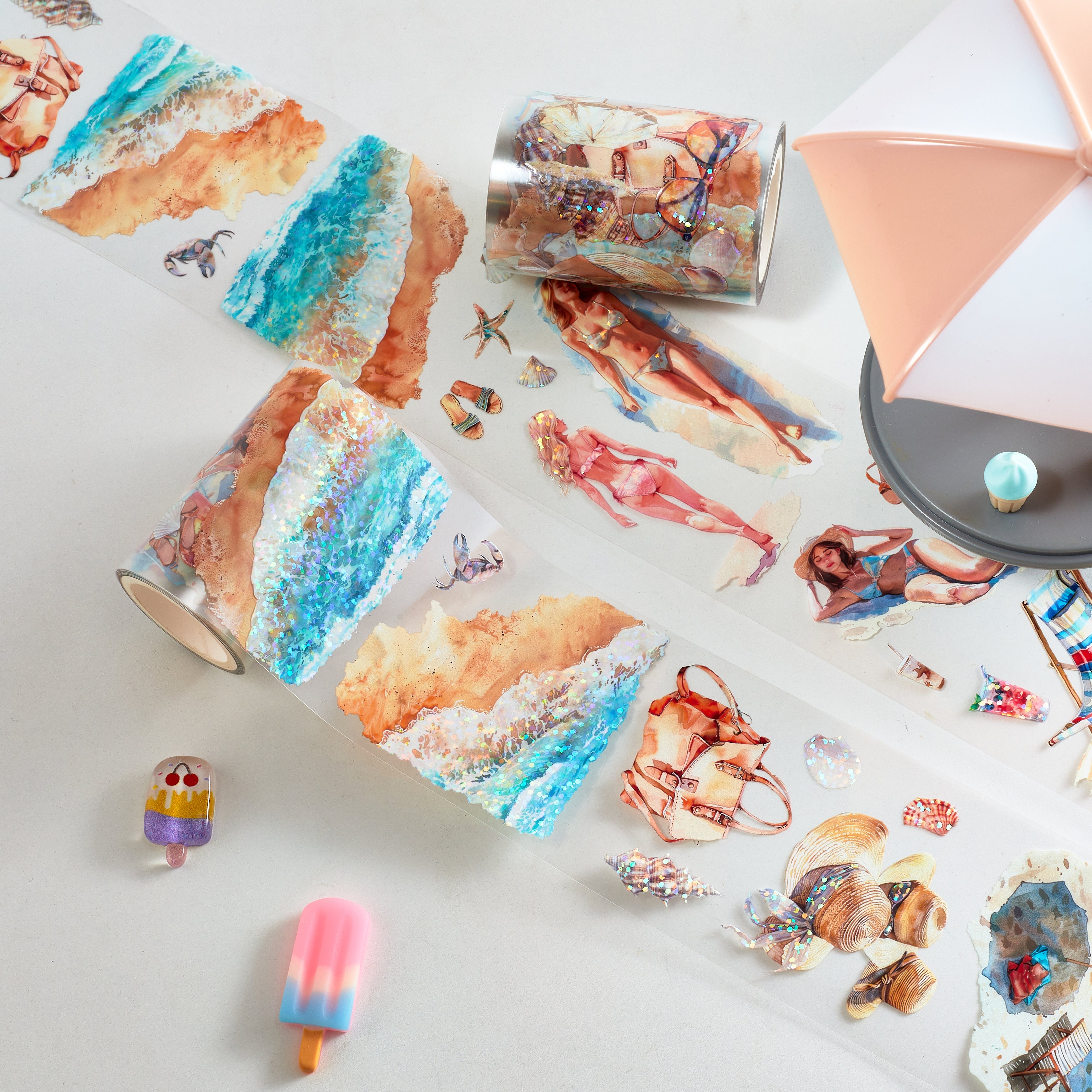 Shiimmer Sand Beach Holiday PET Tape 6cm x 5m