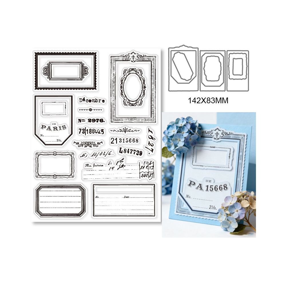 Retro background rubber stamp 6 variants image 2