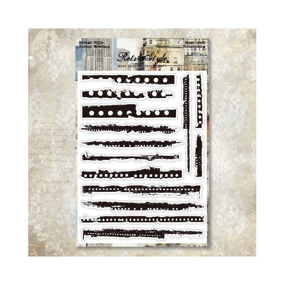 Retro background rubber stamp 6 variants