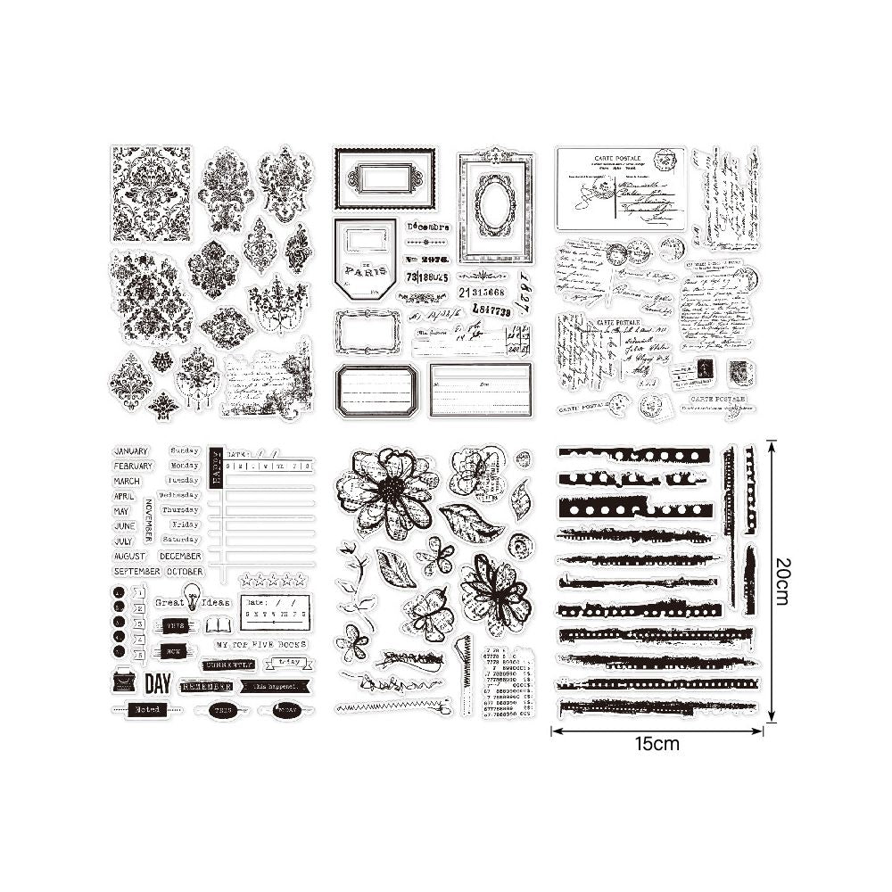 Retro background rubber stamp 6 variants image 4