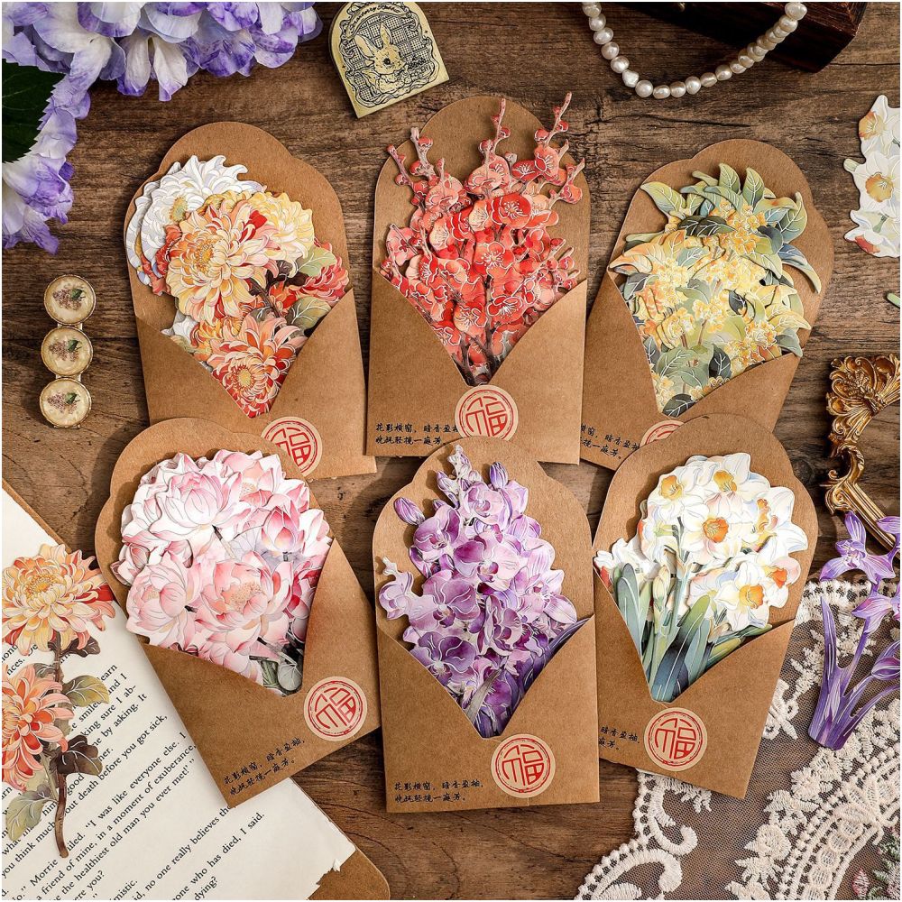 Light Elegance Floral Series Paper 8psc 6 Designs image 0