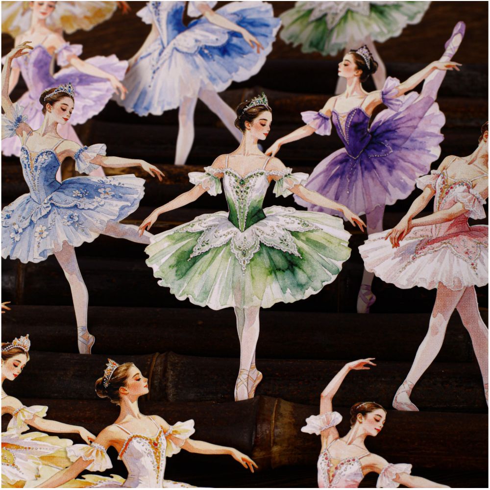Ballet Series Vintage PET Stickers 10 Sheets 6 Styles image 0