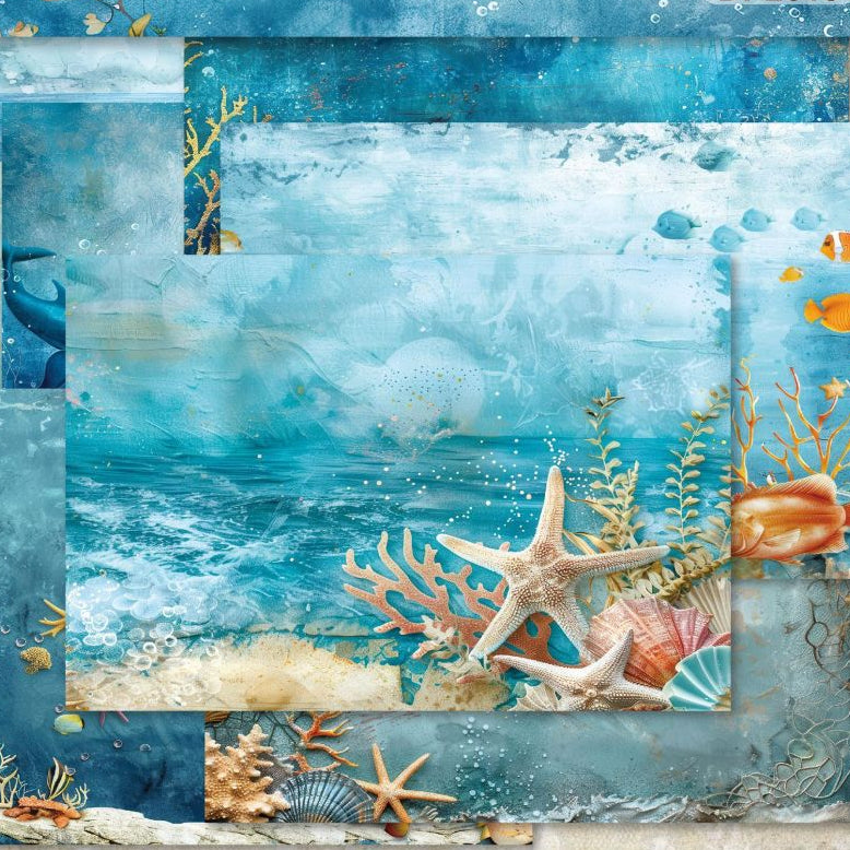 A5 Underwater Series material paper 8 Sheets image 0