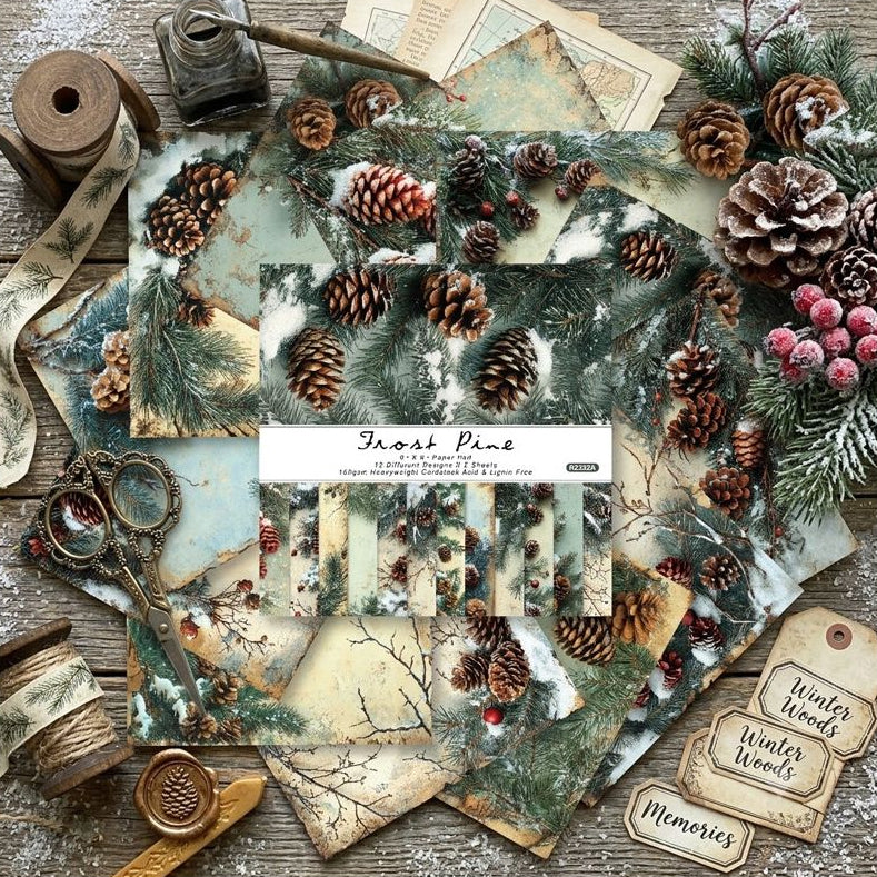 Frost Pine Background Paper 15cm x 15cm image 2