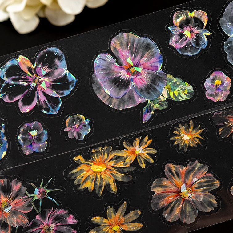 Shimmering floral pattern versatile PET Tape 6cm x 2m image 2