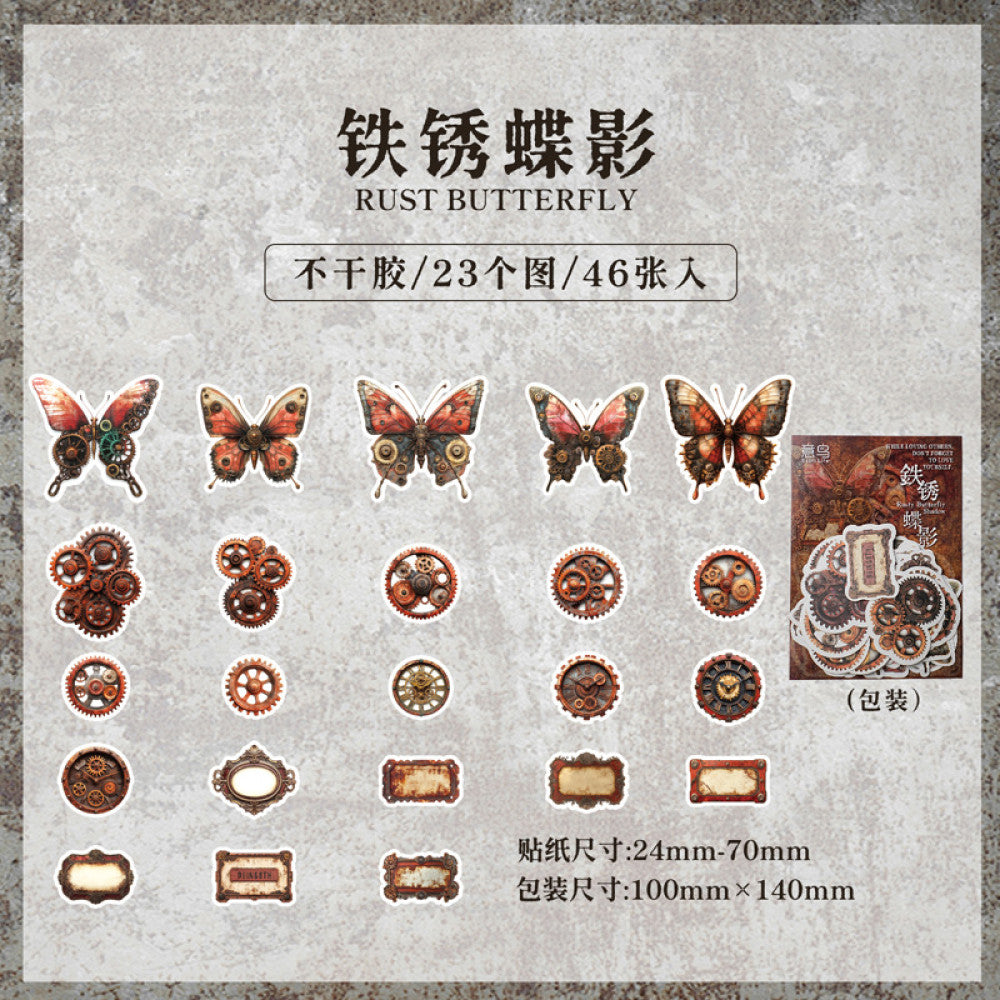 Steampunk Era Series Paper Sticker Pack 6 Types 46 Pcs image 5