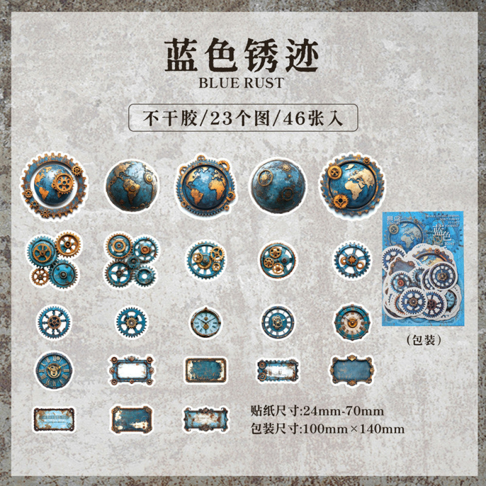 Steampunk Era Series Paper Sticker Pack 6 Types 46 Pcs image 6