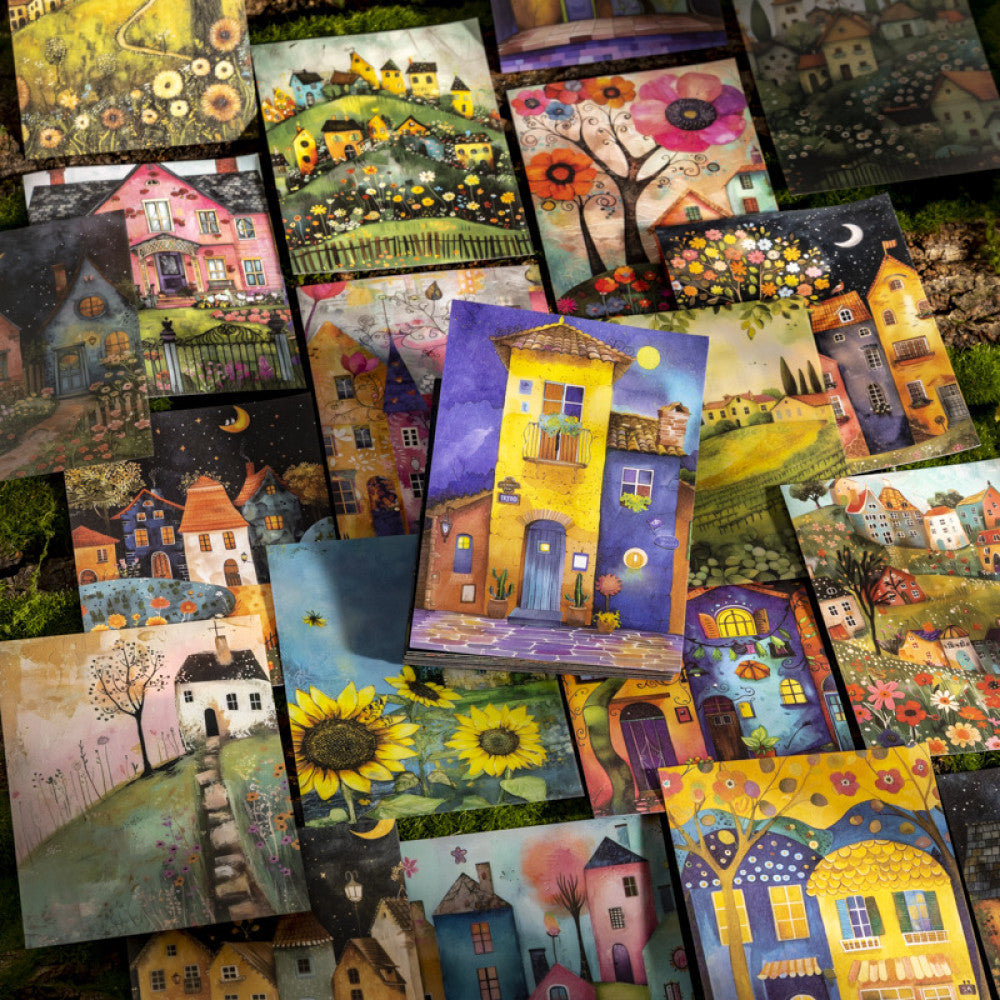 Weird House Series Theme Landscape Background Sticker Book 30 Sheets 6 Options image 1