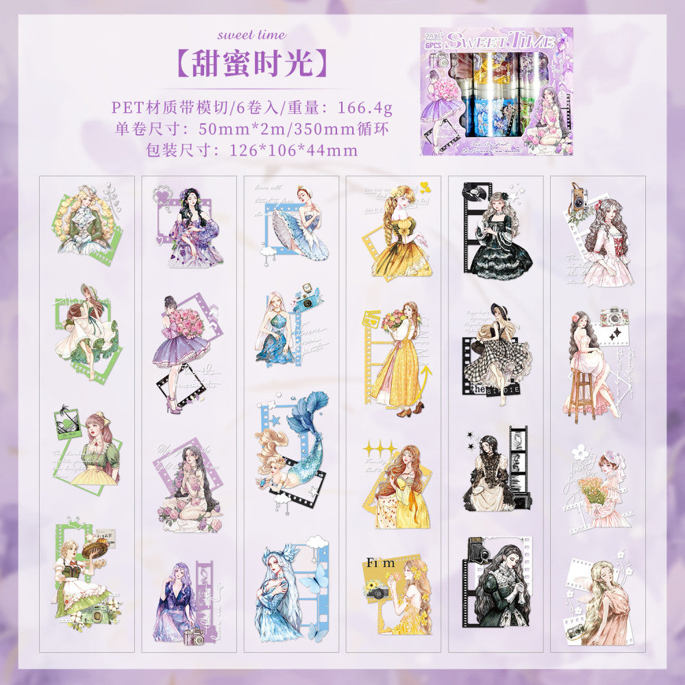 Romantic Girl s character PET tape box 2 Types 5 cm 2 m image 5