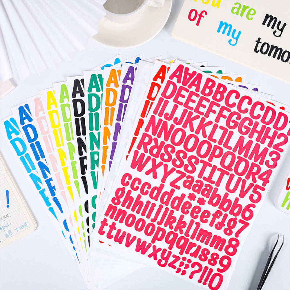 Colorful English paper letter stickers image 1