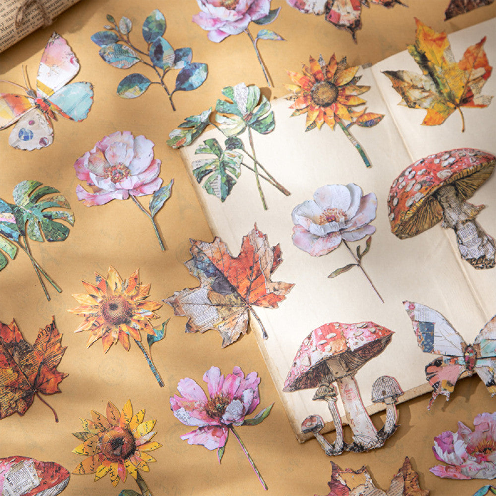 Flower Room Series Retro Hard Card Stickers 6 Types 10 Pcs image 2