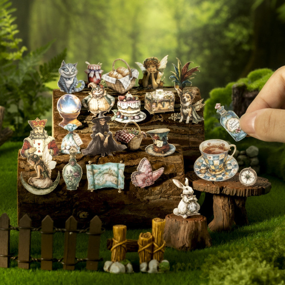 Fairytale Town Series Miniature Landscape Paper Stickers 6 Types 60 Pcs image 1
