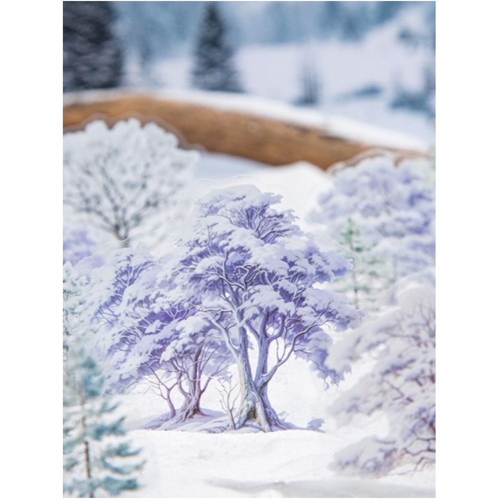 Snowy Tree Shadow Series PET Stickers image 1
