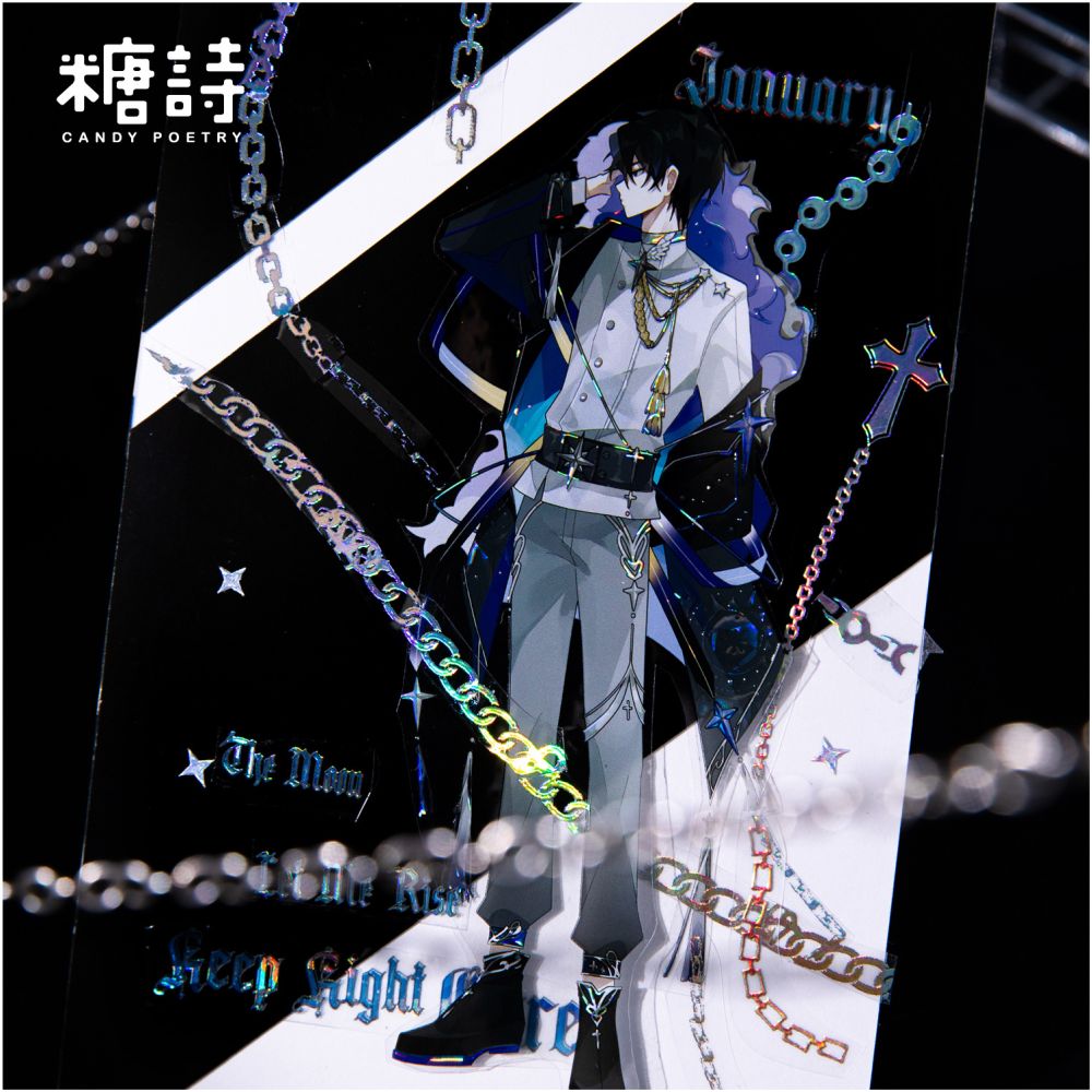 3D Laser Silver Flat PET Stickers 3 Sheets 4 Types image 2