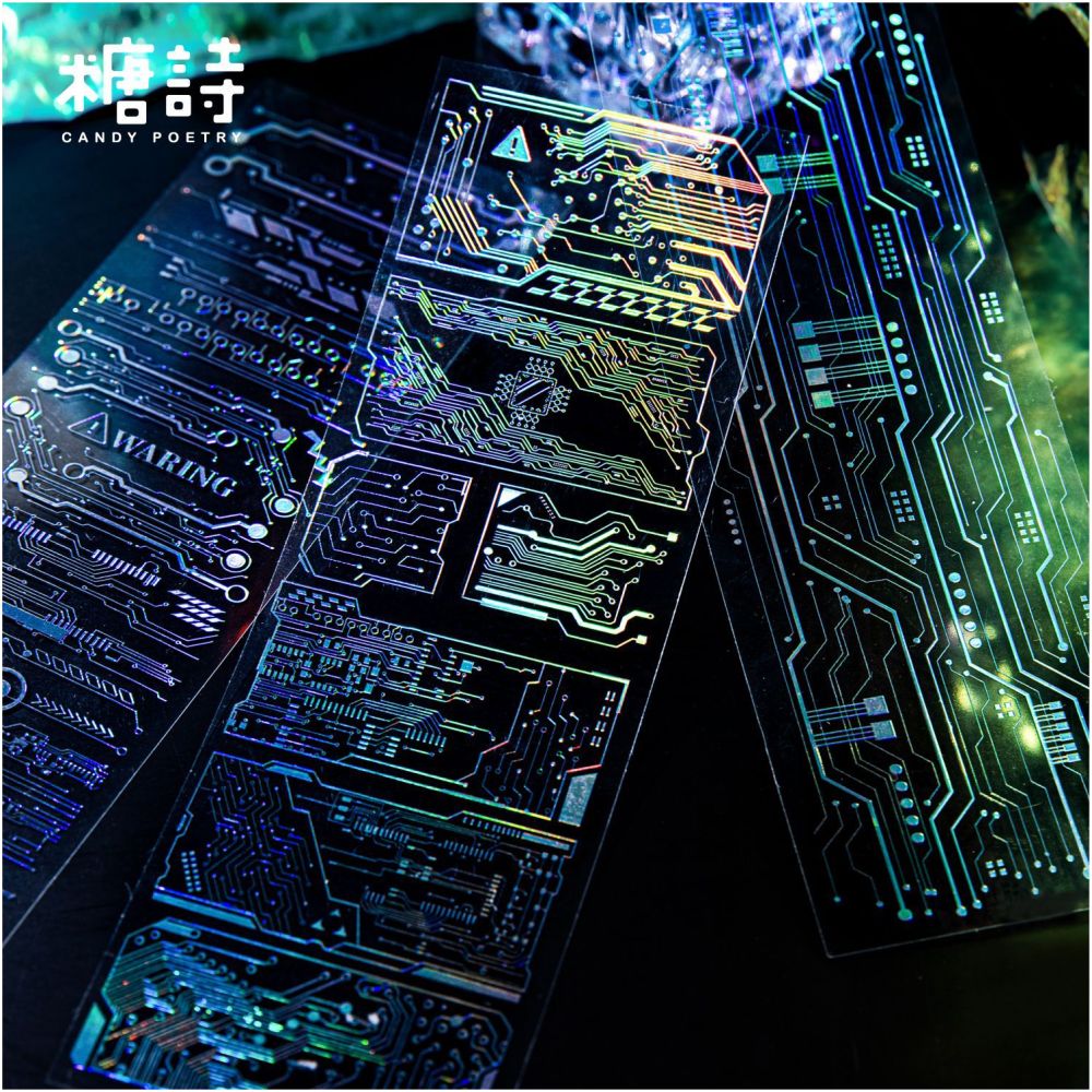 3D Laser Silver Flat PET Stickers 3 Sheets 4 Types image 3