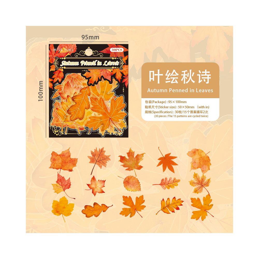Maple Leaf Story Series PET Stickers 30 Sheets 6 Styles image 9