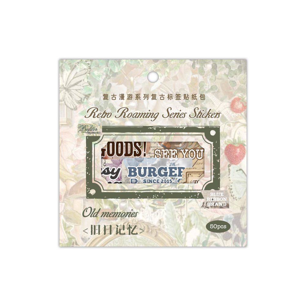 Paper Trace Retro Label Sticker Pack 50 Sheets 6 Styles image 4