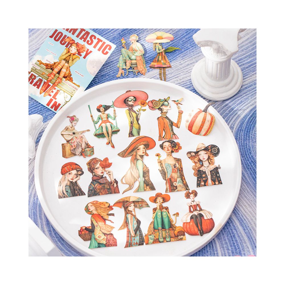 Fantasy Journey Series Character Paper Stickers 4 Types 25 Pcs image 3
