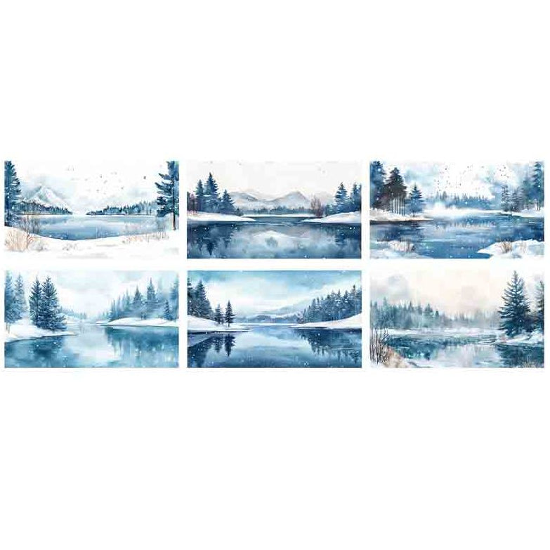 Winter scenery landscape PET tape 6 styles 9cm / 1m