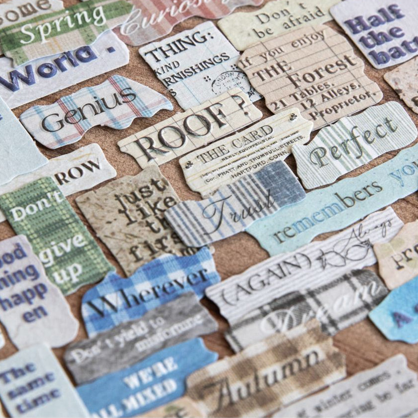 Paper Letterpress Embossed Paper Stickers 8 Styles 40 Pcs image 2