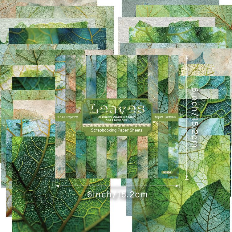 Leaves series material paper 24 Pcs image 1