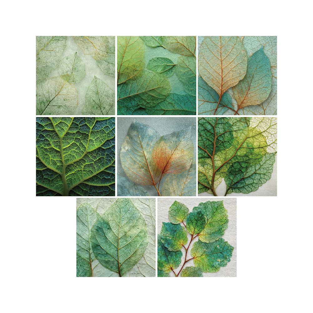 Leaves series material paper 24 Pcs image 2
