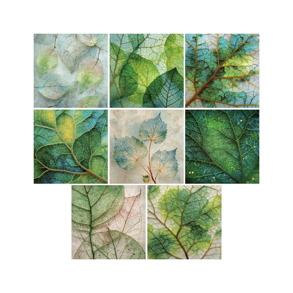 Leaves series material paper 24 Pcs image 4