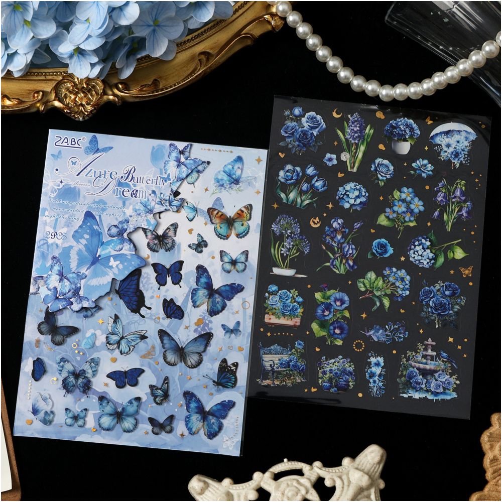 Floral Butterfly Series PET Stickers 2 sheets 4 designs image 3