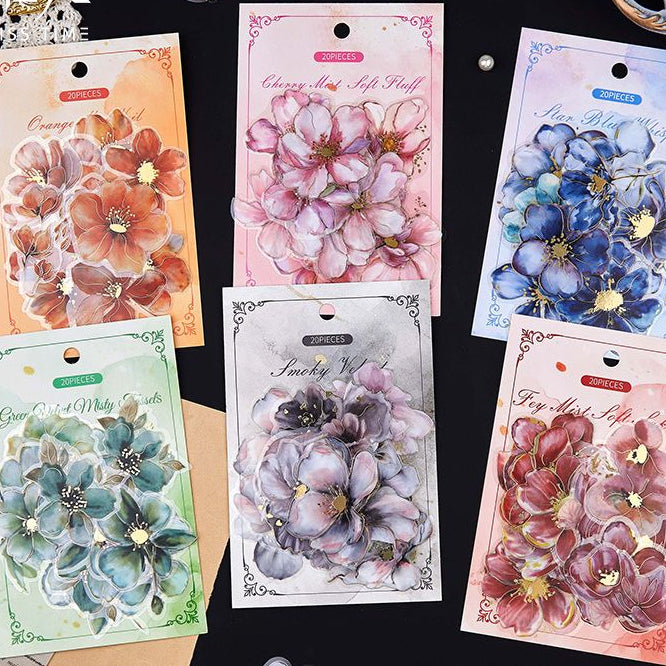 Floral Poetry fFlower Series PET Stickers 6 Types 20 Pcs image 0