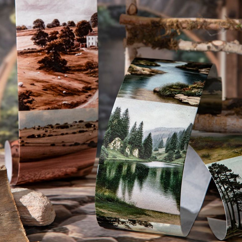 Large Size Landscape Washi Tape 6 Designs 8cm x 2m image 1