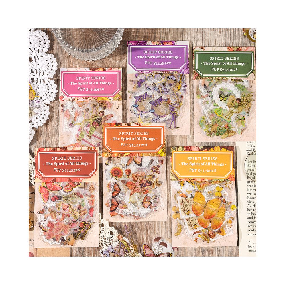 Retro Material Decorative Collage Stickers 6 Designs 30Pcs image 0