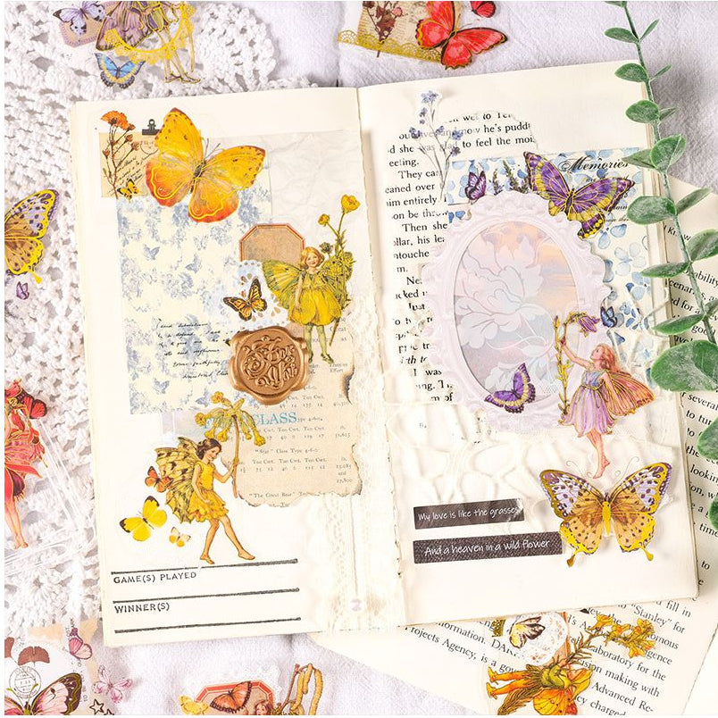 Retro Material Decorative Collage Stickers 6 Designs 30Pcs image 3