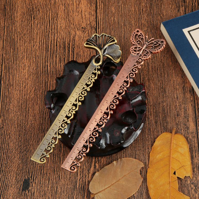 Antique style butterfly hollowed out bookmark ruler 10cm image 1