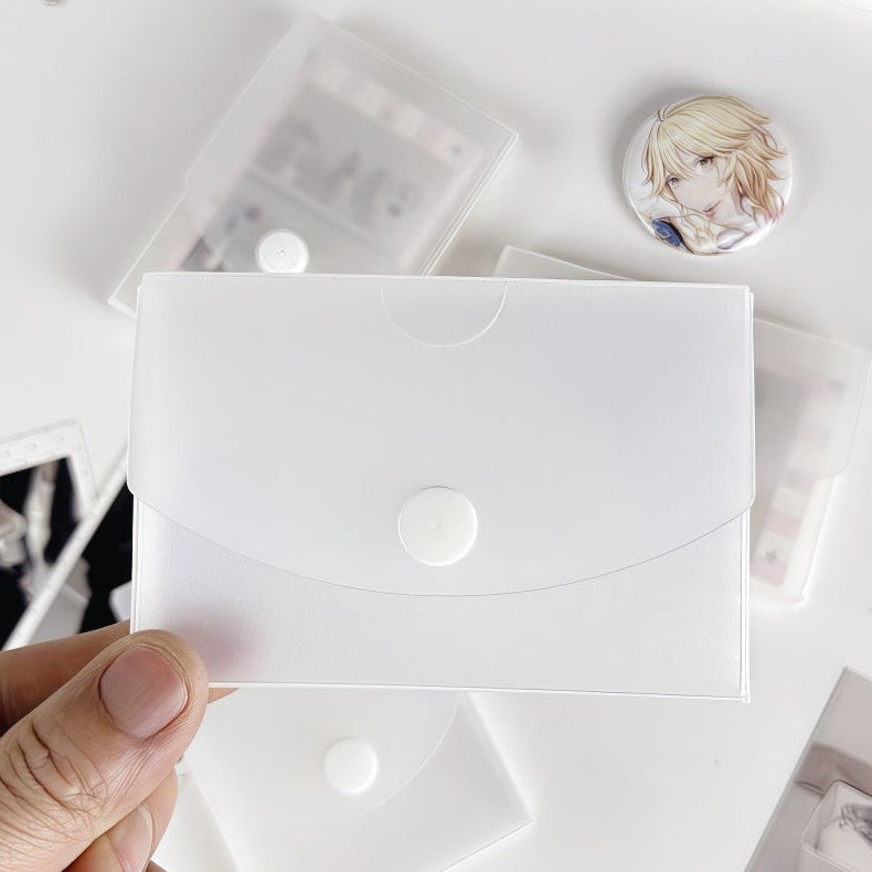 Transparent frosted snap button storage box 2 Types 6.5cm x 9.5cm