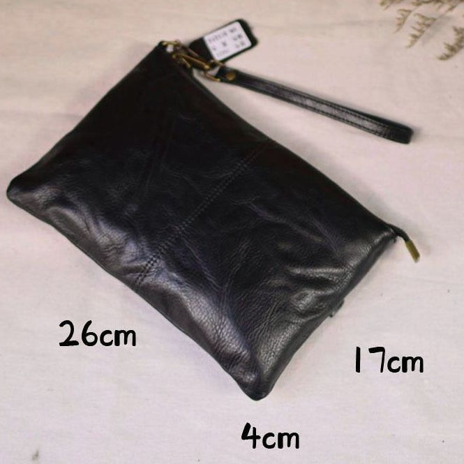 Genuine leather large capacity envelope bag 26cm x 17cm x4cm image 3