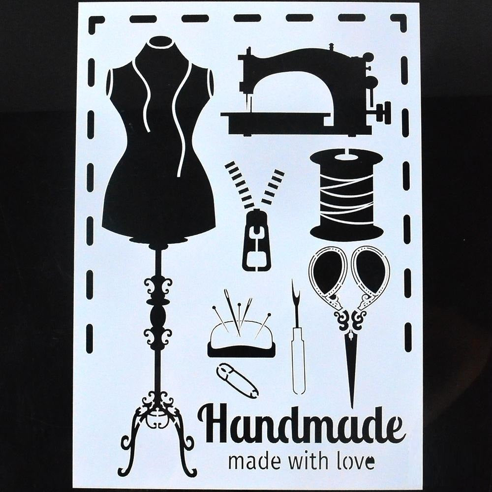 Plastic Stencil Template – Sewing & Garland Spray Design - ViktaShop