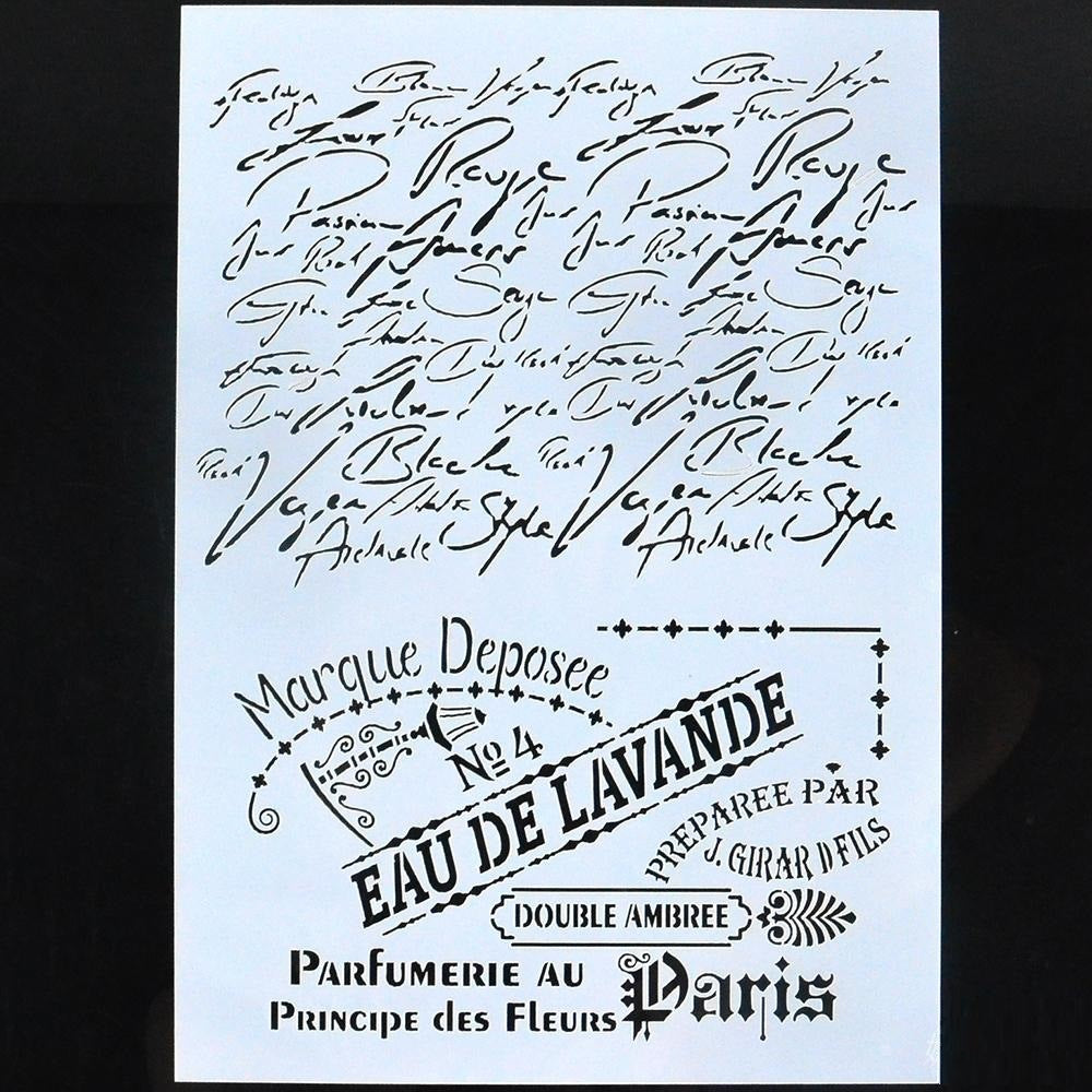 Plastic Stencil Template – Handwriting & Floral Garland Spray Design - ViktaShop