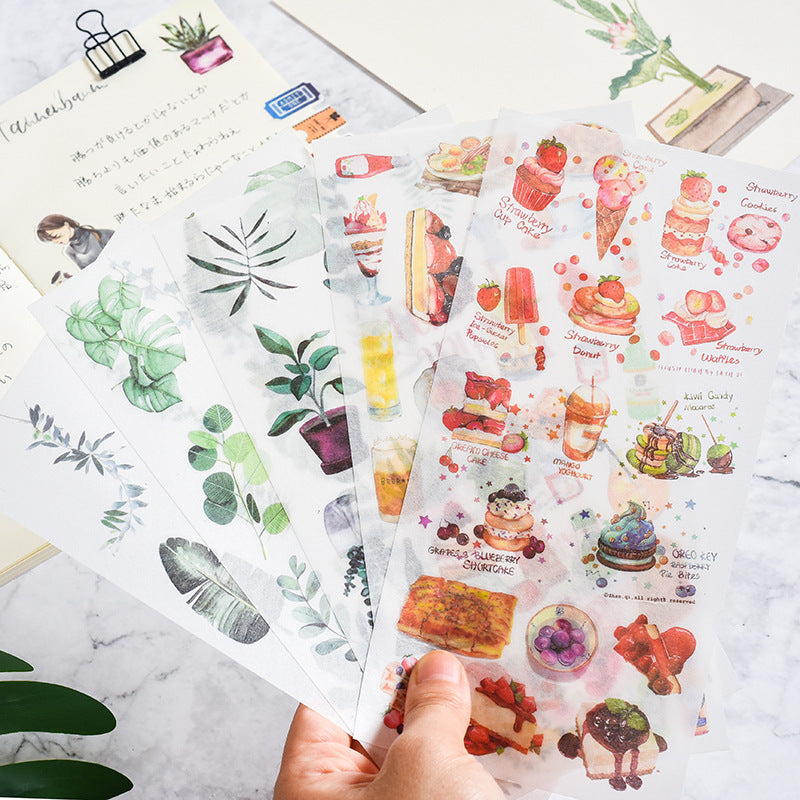 Small Fresh Flat DIY Stickers, 3 Sheets - ViktaShop