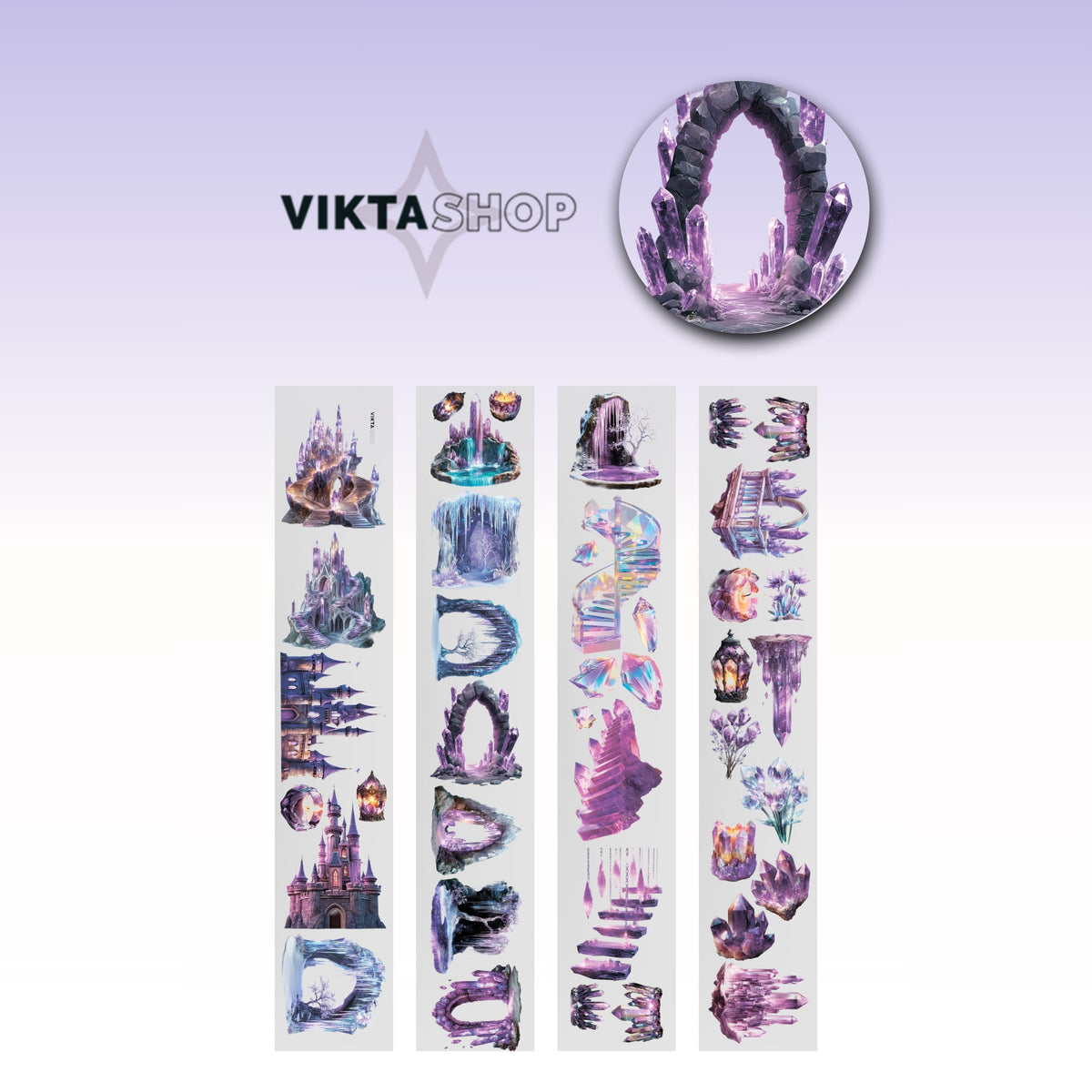 Viktashop Purple Magic Crystal PET Tape 10cm x 2.5m - ViktaShop
