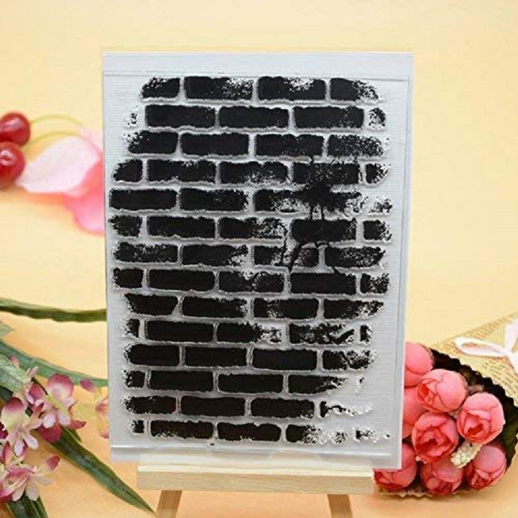 Transparent Silicone Seal, Custom PVC Stamp with Brick Pattern for DIY Scrapbooking - ViktaShop