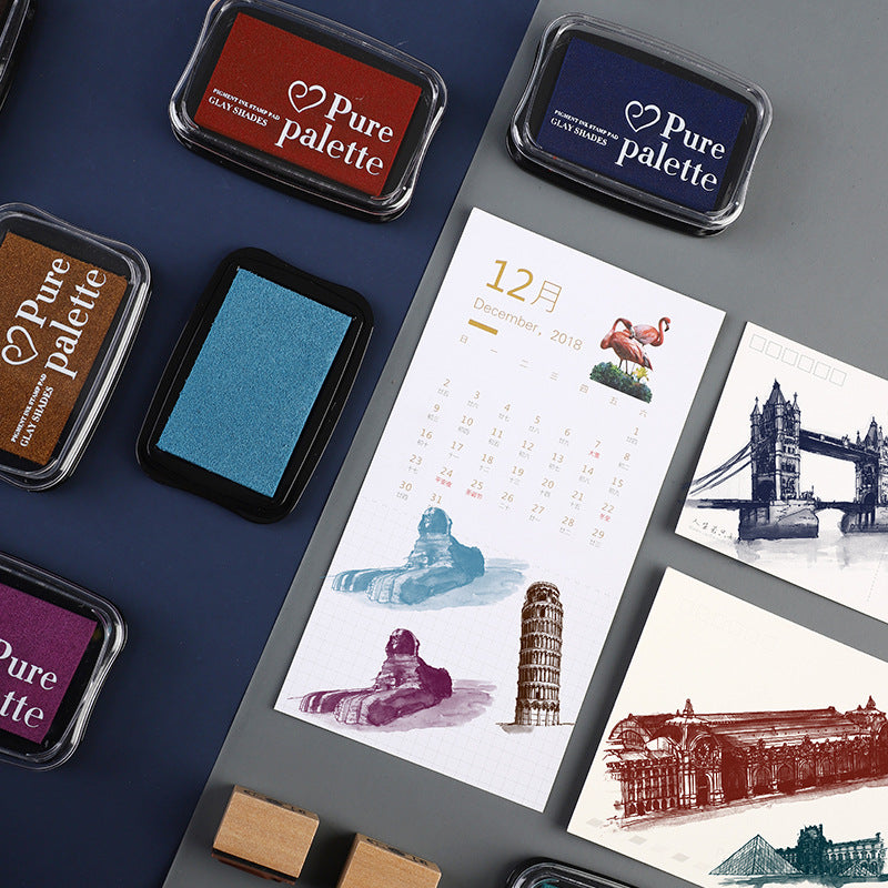 Retro Color Ink Pad – 12 Color Options, for Finger Painting & Stamp DIY - ViktaShop