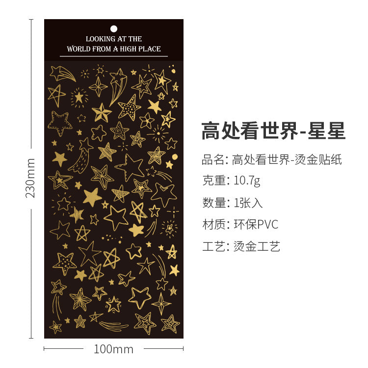 Tichen Gilded Snowflake & Star Stickers - 8 Designs - ViktaShop