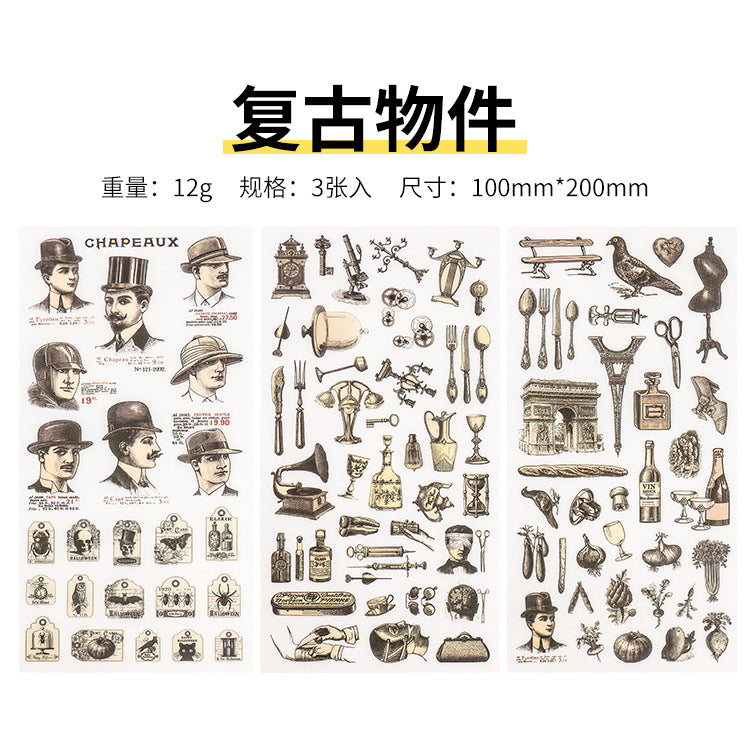 Small Fresh Flat DIY Stickers, 3 Sheets - ViktaShop