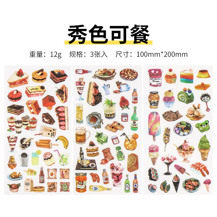 Small Fresh Flat DIY Stickers, 3 Sheets - ViktaShop