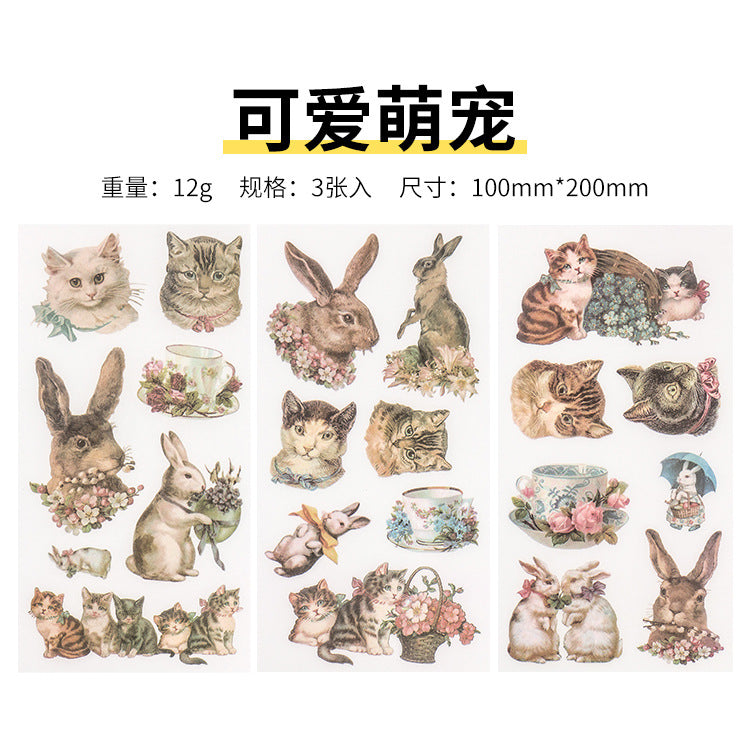 Small Fresh Flat DIY Stickers, 3 Sheets - ViktaShop