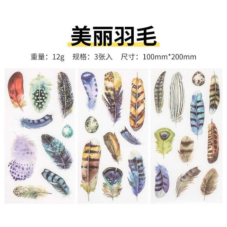 Small Fresh Flat DIY Stickers, 3 Sheets - ViktaShop